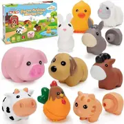 Farm Animal Learning Toys for Toddlers Age 1, 2, 3 Year Old, 10 Pack Montessori Matching Fine Motor Toys, Birthday for Baby Boys & Girls 12-18 Months+