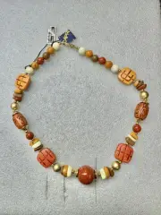 VTG NWT CAPRI Genuine Lucite 16” Fall Color Bead Necklace