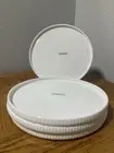 Mikasa Camila White Bone China Ceramic 10" Dinner Plates Ribbed Sides Set of 4