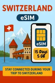 Best Switzerland esim Data Travel e sim High-Speed 5G/4G 15 Days 5 GB