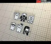6 Pics Small Domo kun JDM Reflective Sticker #021