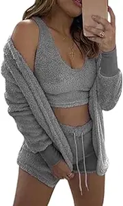 [Famnbro] Sequin Set Women 2 Piece Outfits 2023 Glitter Long Sleeve Metallic Top And Sparkly Pants Sexy Clubwear