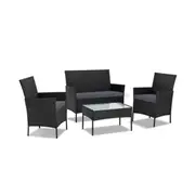 Gardeon 4-piece Wicker Outdoor Set