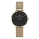 Daniel Wellington米蘭風格時尚腕錶-黑+玫瑰金-32mm-DW00100161