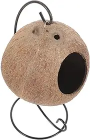 LIGHTAOTAO 1 Set Coconut Shell Bird Nest Cozy Breeding House for Parrots Easy to Use Natural Material Bird Bed for Cage Shelter for Nesting and Mating