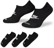 [Nike] Everyday Plus Cushioned Socks Invisible Training, Black/White, XL