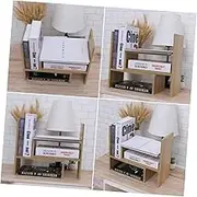 HONMEET Creative Wooden Bookshelf Organizer Rack Office Storage Unit for Home Bedroom Living and Study Light Walnut Finish Space Saving Design for Stylish Storage
