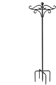 Bird Feeder Garden Hook - Shepherds Hook, Bird Feeders Outside | Heavy Duty Iron Adjustable Hook Outside with 5 Prongs Base, Heavy Duty Hangers for Outside