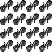 SING F LTD 120PCS Hangings Gutter Hooks Outdoor S Shape Double Head Plastic Black Weatherproof Waterproof For Hanging Icicle String Lights Clamping range 1mm-6mm