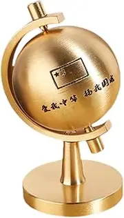 FAVOMOTO Brass Globe Desktop Decoration Creative Office Home Decoration Small Ornament Rotating Globe Ball Tabletop Rotating Globe Desktop Globe Desk Globe World Globe Sculpture