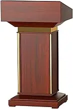 Lectern Podium Stand, Podium Stand Wooden Luxury Lecterns with Spacious Drawer and Open Storage Podiums Pulpits for Churches Portable Podium Stand,