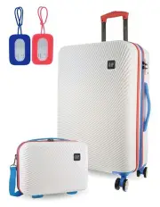 [GAP] Hard-Shell Stripe Medium Suitcase With Beauty Case Set in White