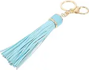 [BESTYASH] Pu Tassel Key Chain Keychains Automotive Car Pendant Bookmark Keychain Pendant Hanging Tassels Keychain Rings Keys Keychain Decoration Car Decor Pendant Charms Zinc Alloy Blue