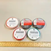 Power First Electrical Tape 5 Rolls Colored Coded Black Red Green Orange