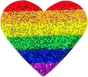 [GIKILEE] Pride Rainbow Brooch LGBTQ Progress Ally Heart Shaped Lapel Pin Glitter Acrylic Gay Lesbian Trans Pin