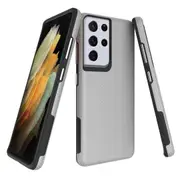 For Samsung Galaxy S21 Ultra Case Armour Protective Strong Cover Silver