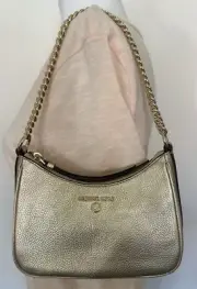 Michael Kors Jet SET Charm Pale Gold Pebbled Leather Small Pochette Bag