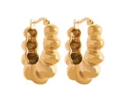 ORO BELLE Paris Hoop Vermeil Gold Plated Earrings