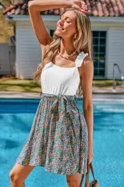 Cupshe Garden Daydream Floral Mini Dress - White,L