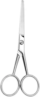 FOYTOKI Stainless Steel Beard Grooming Scissors with Slip Handle Precision Toothed Design for Accurate Cutting Durable Men Trimming Scissors for Beard Brow Care