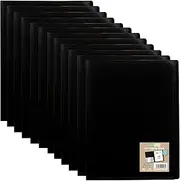 eco-eco A4 100% Recycled 40 Pocket Black Flexible Cover Portfolio Book Folder Display Book, Pack of 12, eco0018x12