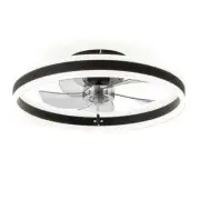 HINNIXY 20 in. Smart Indoor Matte Black Flush Mount Ceiling Fan w/Light+Remote