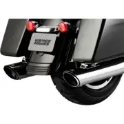 Vance & Hines - 16672 - Twin Slash Round Slip-On Exhaust Mufflers (Chrome)