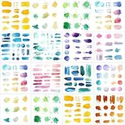 GOMAKERER 12 Sheets Rub on Transfers for Crafts and Furniture, 12 Styles Watercolor Splash Heat Transfer Film Transfer Furniture Stickers for DIY Home Window Craft Decor, 14x14cm