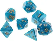 JWQFBC 7Pieces D DoubleSided Cube for Board Game, Blue Green, as described