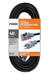 Extension Cord 16/3 Locking cord with power light Indicator 40 FT