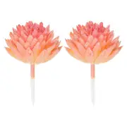 2Pcs Artificial Succulents Picks Faux Succulent Fake Succulent Plants Orange