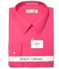 Biagio Mens 100% COTTON Solid HOT PINK FUCHSIA Color Dress Shirt sz 19 34/35