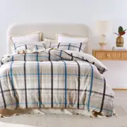 New Habitat Myles Check Seersucker Flannel Quilt Cover Set