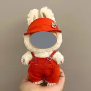 Labubu doll clothes 17cm canvas blind box pendant, first and second generation vinyl plush toy set——colour:LBB-66,height:17cm