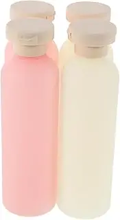 Amosfun 4Pcs Refillable Lotion Bottle Secure Leakproof Flip Cap Containers Empty Plastic Bottles for Body Wash Shampoo and Toiletries Travel