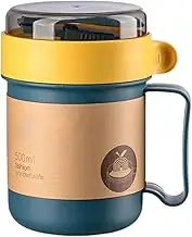 500 ml Insulated Soup Cup, Heat Resistant PP Container with Lid Spoon, Portable Food Jar for Office Commute, Leakproof (blue)