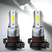 HAISECA AC/DC 9-36V PSX24W LED Fog Light Bulb White,3800LM Super Bright 2x45mil 5730 Chips 12276 2504 LED Bulbs for Cars Trucks,Non-Polarity.2-Packs.