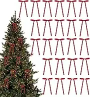 Velvet Christmas Bow - 24 Pieces Rustic Velvet Bow | 5 X 7 Inch Christmas Bows for Wreaths | Christmas Tree Bows | Christmas Tree Ornaments for Wreaths, Garlands, Home, Shop, Indoor Outdoor Decor
