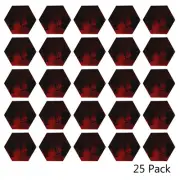 3" Hexagon Mirror Acrylic Dark Red Pack of 25 Discs for Arts Crafts Plastic DIY