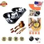 60oz Japanese Ceramic Ramen Bowl Set with Chopsticks - Elegant Minimalist Design