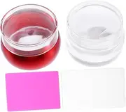 FOMIYES Silicone Nail Art Stamper Set 4pcs Stamping Tools Manicure Seal Scrap Board