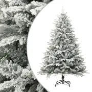Artificial Christmas Tree with Flocked Snow Green 210 cm PVC&PE vidaXL