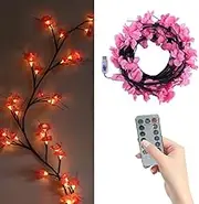 AZURAOKEY LED Tree Branch Lights for Wall 5.25 FT 72LEDs Cherry Blossom Lights with Remote & 8 Modes, LED Tree Branch Light for Mantle Home Fireplace Wedding Party Office Decor