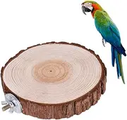Round Wooden Platform Stand for Parrots Natural Wood Perches for Bird Cage Playground Rack for Animals Design