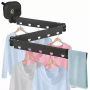 Wall Mounted Clothes Drying Rack, Retractable Laundry Drying Rack with a Suct...