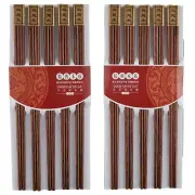 10 Pairs Wenge Wood Chopsticks 9.9" Reusable Beautiful Gift For Friends Family