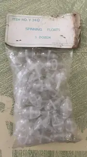 NOS 240 Small Fillable Spinning Floats Fishing Bobbers Clear 36 Pieces