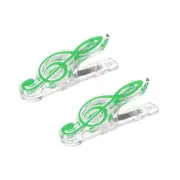 Music Note Clips Plastic Musical Note Clips Treble Clef Clip Green Pack of 2