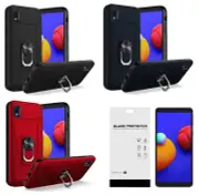 For Samsung Galaxy A01 Core / M01 Core (2020) Champion Ring Stand Case Cover +TG