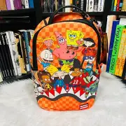 SPRAYGROUND NICKELODEON SHARK FEAST ORANGE BACKPACK RUGRATS, SPONGEBOB, ARNOLD